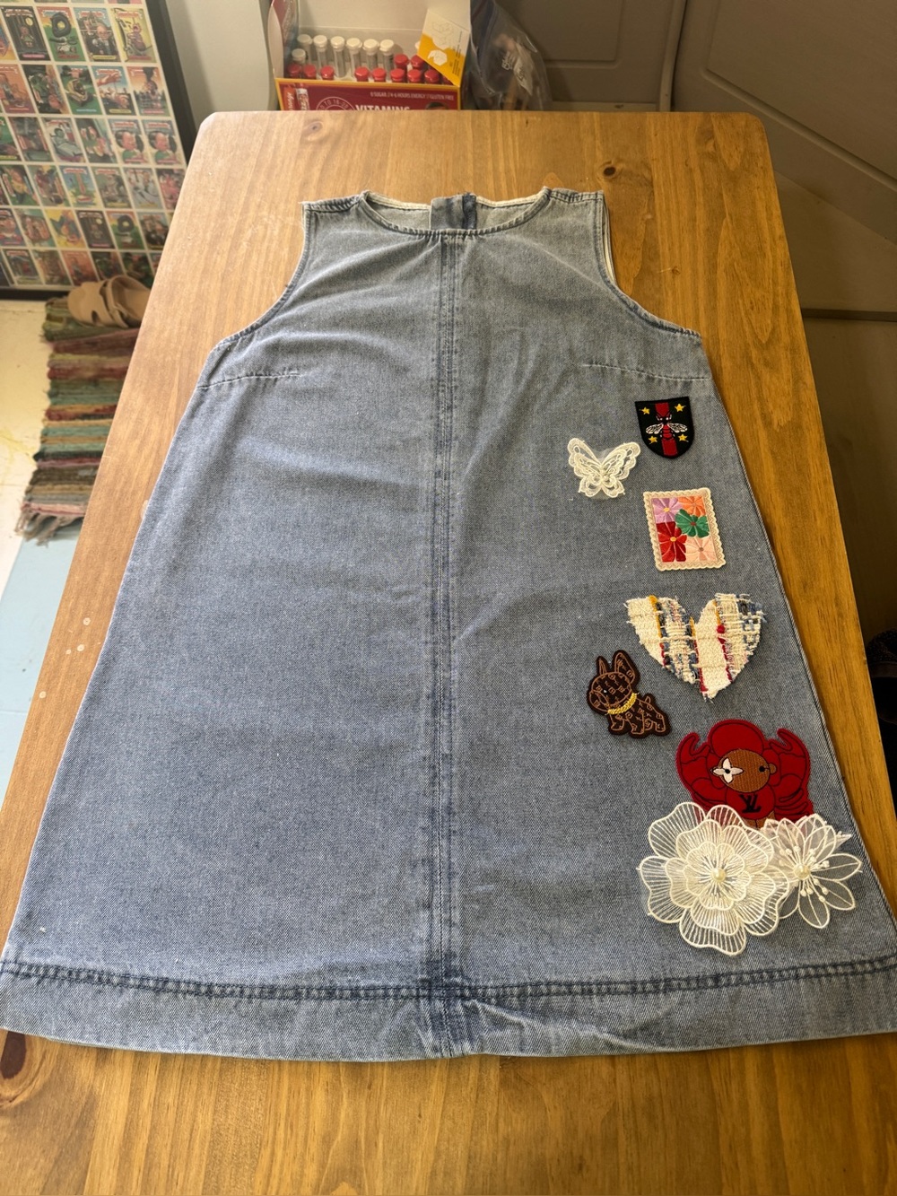 Denim Patch Pocket Dress - Light Blue